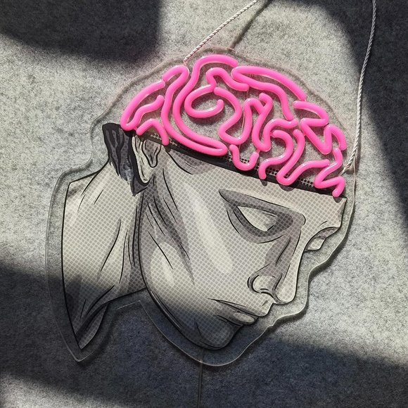 Neon Pink Brain Neuroscience Nerdy Light Room Science Lab Psychology LED Decor - Picture 4 of 5